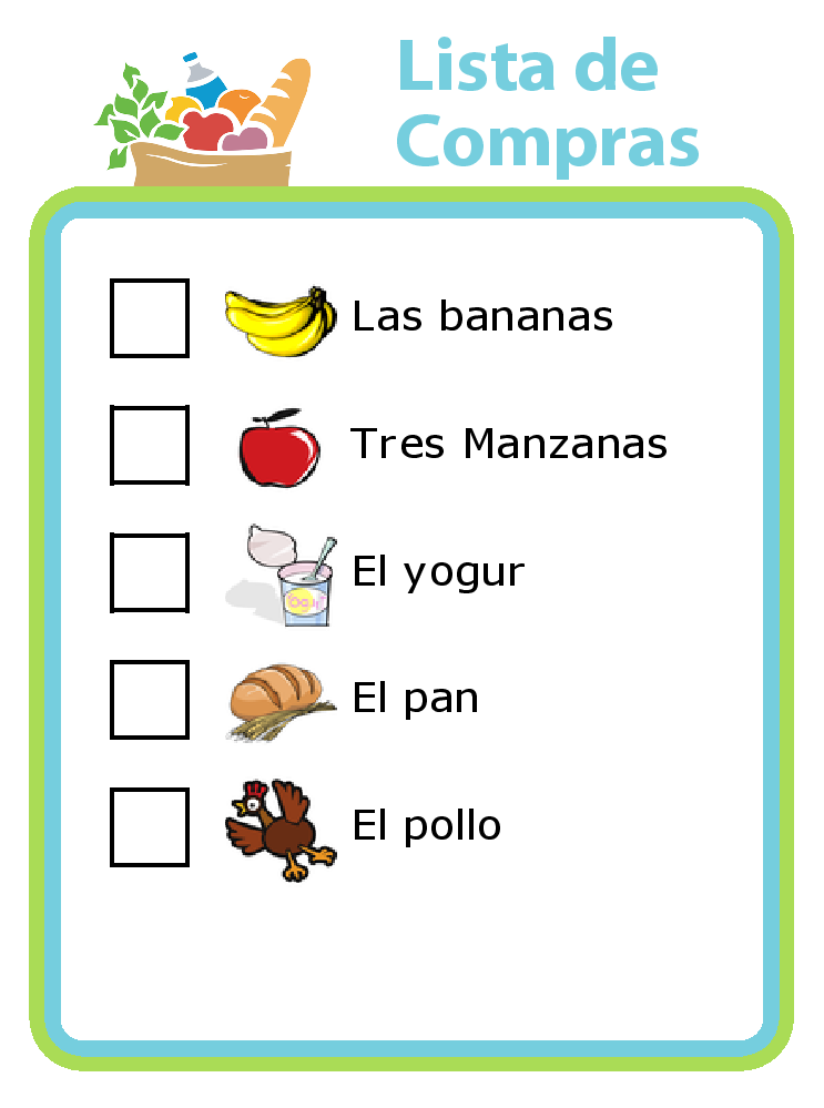 Get in a little Spanish practice at the grocery store with a Lista de Compras! You can make a grocery list in any language you want.