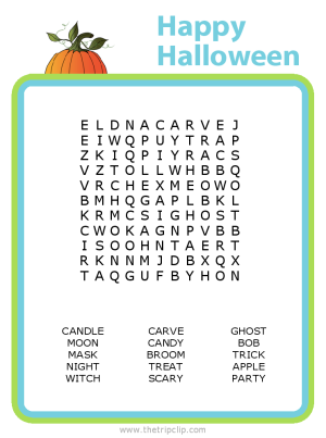 Make your own Halloween word search puzzle for any age kid!