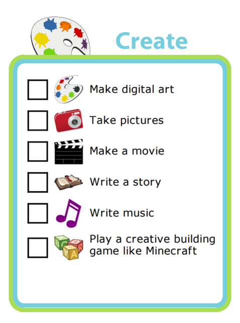 Say YES to screen time! There are lots of good ideas here, or you can edit these to add your own.