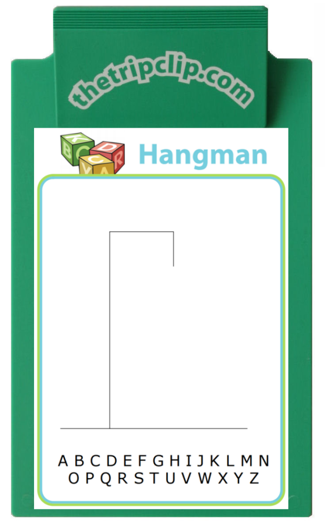 These printable hangman templates are a great way to keep your kids entertained anywhere you go. The printed alphabet makes it easier for younger players to see what letters they haven't tried yet.
