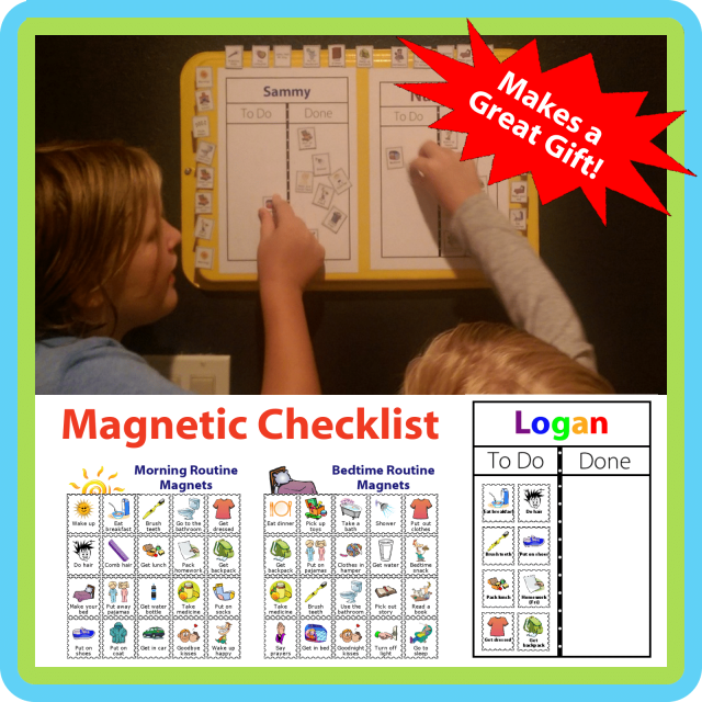 This magnetic checklist comes with 20 pre-printed magnets, and the ability to make your own. It's a great way to help parents and kids get organized and stay on track in the new year.
