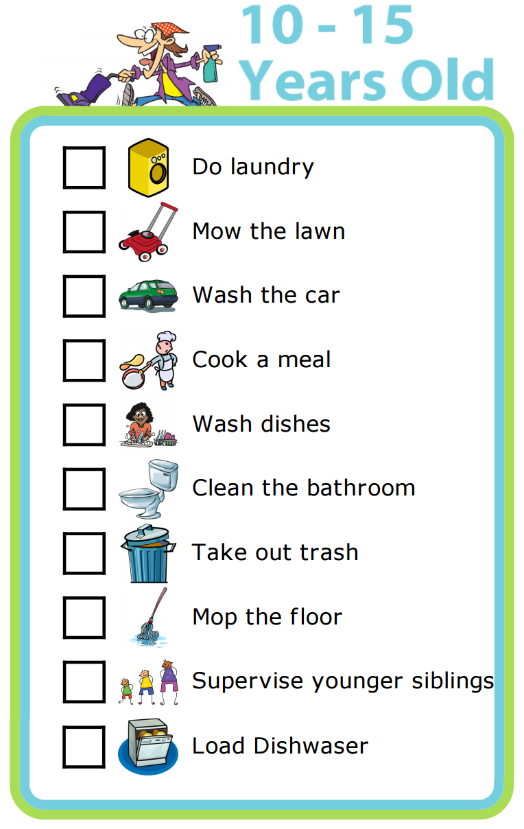 Printable Chore Chart For 4 Year Old