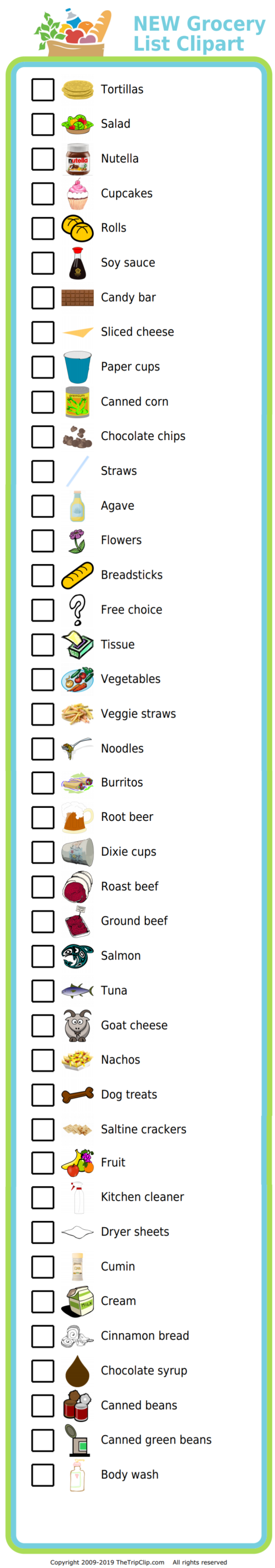 NEW Grocery Shopping Clipart | The Trip Clip Blog